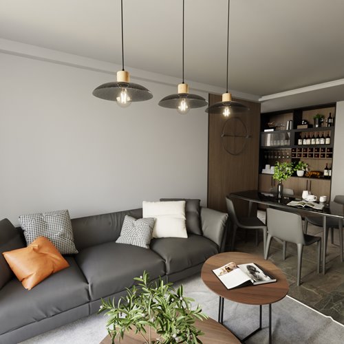 Lampa wisząca KOBE 3 BLACK unikatowy, japandi, skandynawski