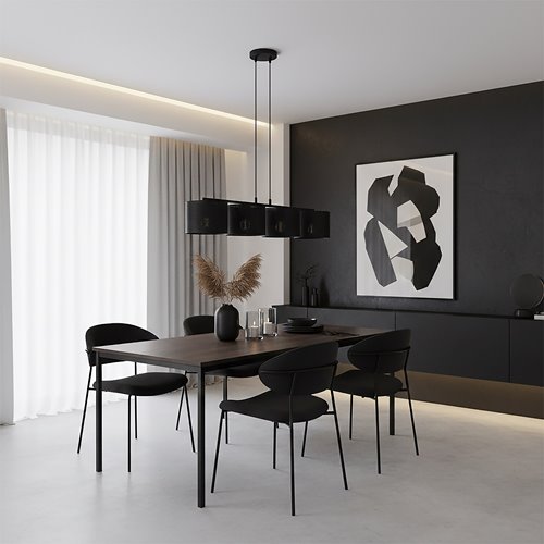 Lampa wisząca LUX 4 BLACK klasyczna, abażur, czarny