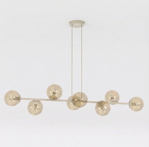 Lampa wisząca MAGNUS 8 MOKKA AMBER nowoczesna, klosz miodowa