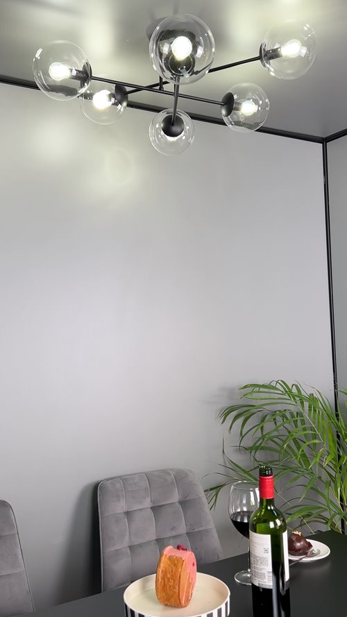 Lampa sufitowa BRENDI 6B BL GRAFIT loft klosze grafit czarna