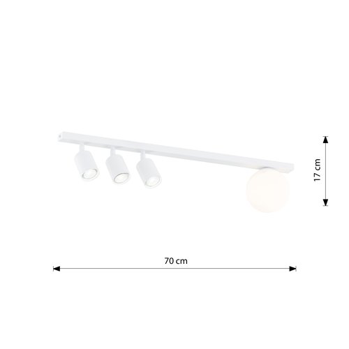 Lampa sufitowa BASTER 4 WHITE nowoczesna, minimalistyczna