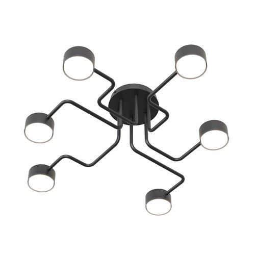 Lampa sufitowa KURAGE 6 BL BLACK plafon, czarna, metal, loft