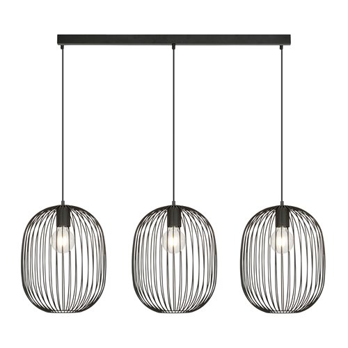 Lampa wisząca ONYX 3 BL loft, druciak, regulowana, czarna