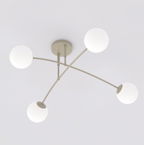 Lampa sufitowa PREGOS 4 MOKKA OPAL klasyczna, klosz, beżowa