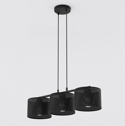Lampa wisząca LUX 3 BLACK abażur, czarny