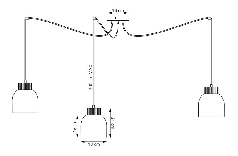 Lampa wisząca KRU 3 MOKKA nowoczesna, beżowa, metal, pająk