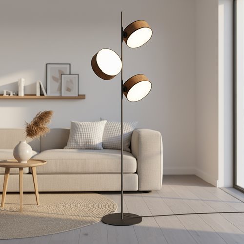 Lampa podłogowa DRUMZ LP3 BROWN nowoczesna, brązowa, abażur