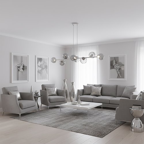 Lampa wisząca MAGNUS 8 GRAY GRAFIT nowoczesna, klosz, szara