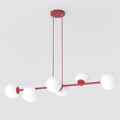 Lampa wisząca MAGNUS 6 BURGUNDY OPAL nowoczesna, klosz