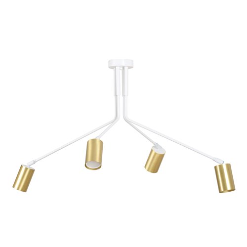 Lampa sufitowa VERNO 4 WHITE nowoczesna, metal, biało/złota