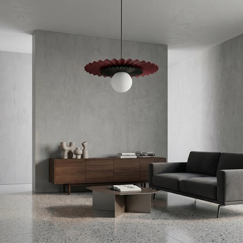 Lampa wisząca UMBRA 1 BURGUNDY BLACK nowoczesna metal