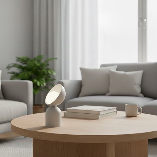 Lampka nocna BOTO LN1 WHITE metal, biała, nowoczesna