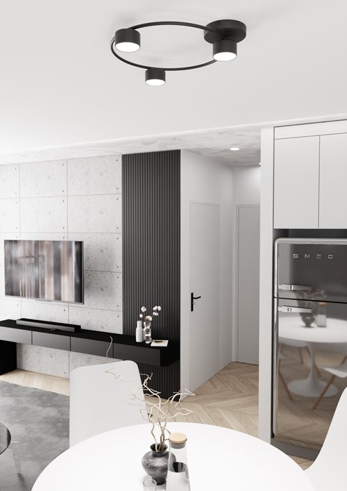 Lampa sufitowa LUCIO 3 BL BLACK plafon, czarna, metal, loft