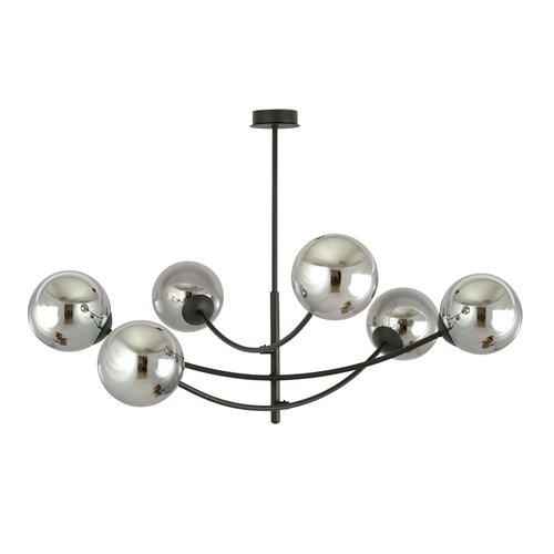 Lampa sufitowa HUNTER 6 BLACK/GRAFIT klosze czarna/grafit