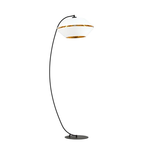 Lampa podłogowa PIANO WHITE/GOLD abażur czarna/biała/złota