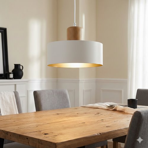 Lampa wisząca TORIN 1 WHITE skandynawska, regulowana, biała