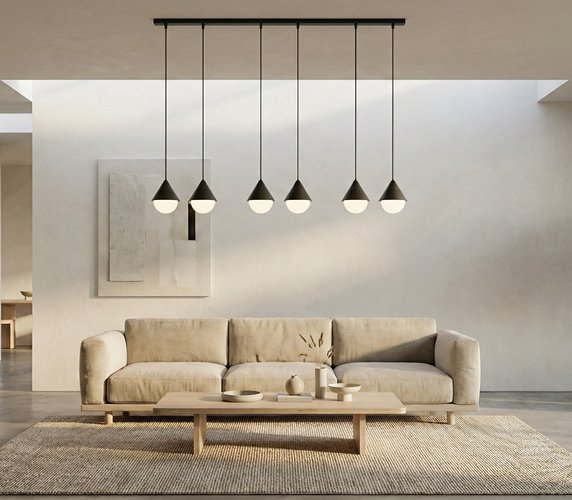 Lampa wisząca GIRO 6 PREM BLACK nowoczesna, czarna, metal