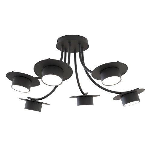 Lampa sufitowa ENSO 6 BL BLACK plafon, czarna, metal, loft