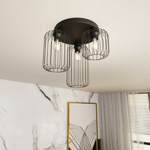 Lampa sufitowa BARN 3PREM BL loft nowoczesna plafon czarna