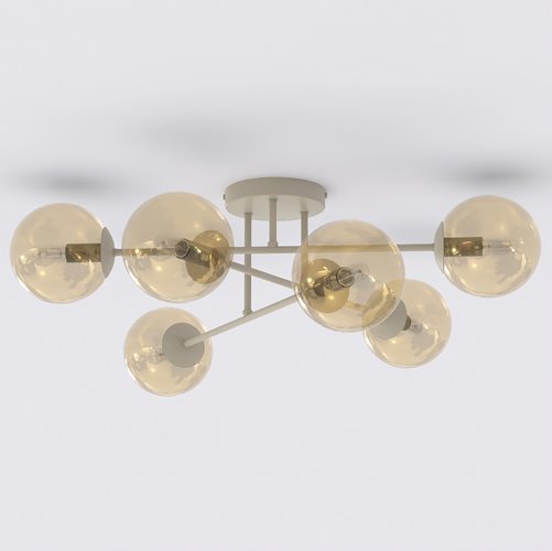 Lampa sufitowa ROMA 6 AMBER nowoczesna, klosz, beżowa