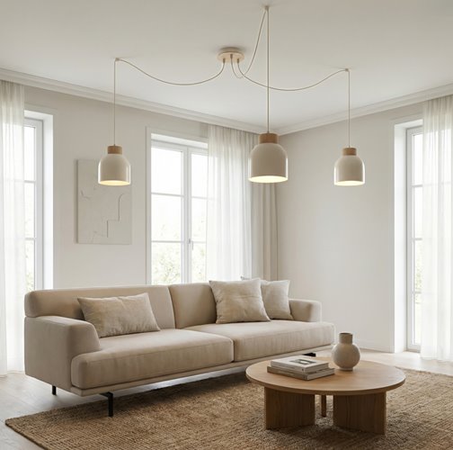 Lampa wisząca KRU 3 WHITE nowoczesna, biała, metal, pająk