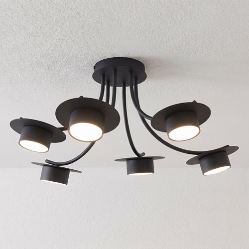 Lampa sufitowa ENSO 6 BL BLACK plafon, czarna, metal, loft