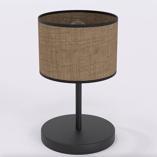 Lampka nocna ECO LN1 BROWN abażur, brązowa, klasyczna