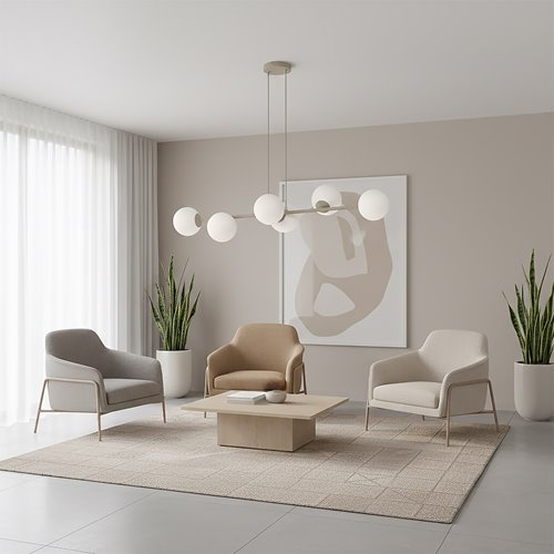 Lampa wisząca MAGNUS 6 MOKKA OPAL nowoczesna, klosz, beżowa