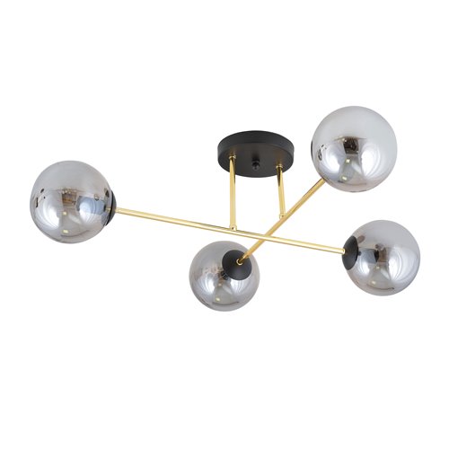 Lampa sufitowa MAGNUM 4 BL GRAFIT plafon czarna/złota/grafit
