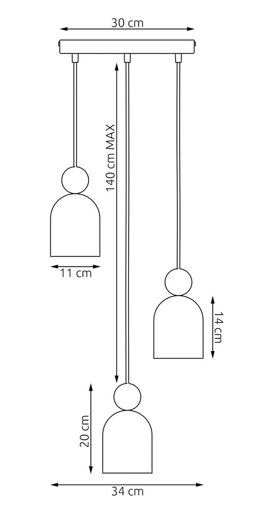 Lampa wisząca MESI 3PREM WHITE nowoczesna, biała, metal