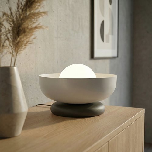 Lampka nocna OZZY LN1 GRAY metal, szara, nowoczesna