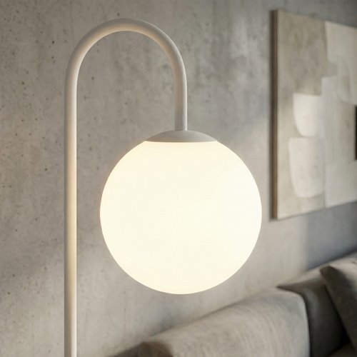Lampa podłogowa FLOR LP1 BL WHITE nowoczesna, biała, metal