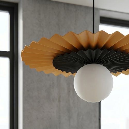 Lampa wisząca UMBRA 1 ORANGE BLACK nowoczesna pomarańczowa