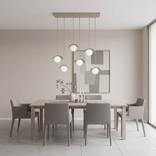 Lampa wisząca RITUAL 6 MOKKA nowoczesna, beżowa, metal