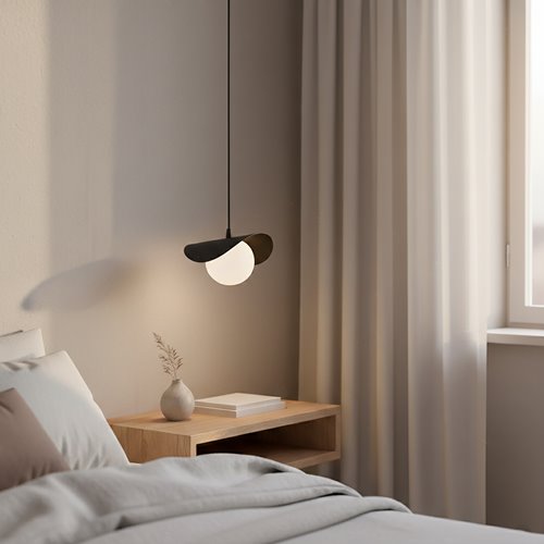 Lampa wisząca RITUAL 1S BLACK nowoczesna, czarna, metal