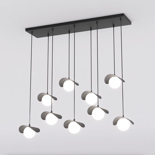Lampa wisząca RITUAL 9 BLACK nowoczesna, czarna, metal
