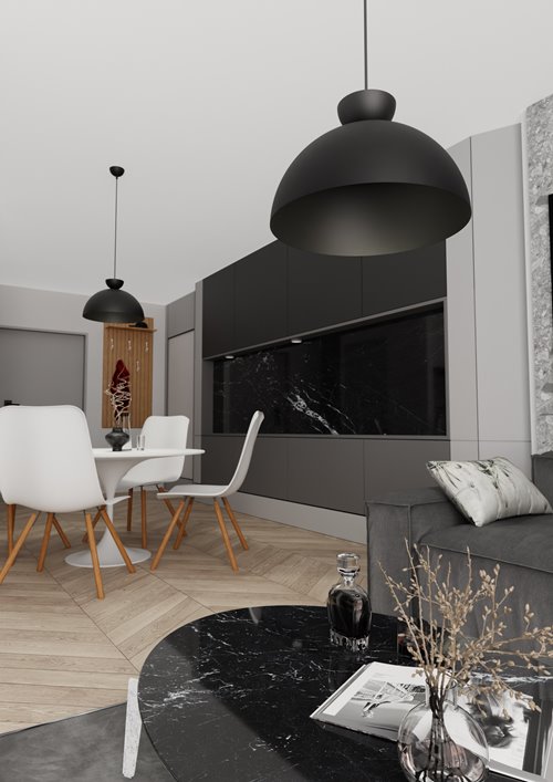 Lampa wisząca LUNARO 1L BL BLACK loft, czarna, metal