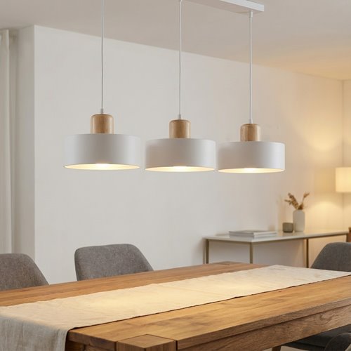 Lampa wisząca TORIN 3 WHITE skandynawska, regulowana, biała