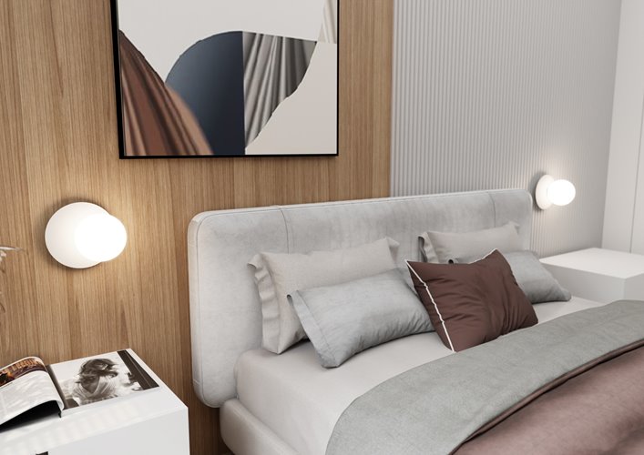 Kinkiet OSLO K1 WHITE/OPAL klosz kula biały