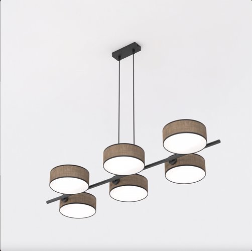 Lampa wisząca DRUMZ 6 BROWN nowoczesna, brązowa, abażury