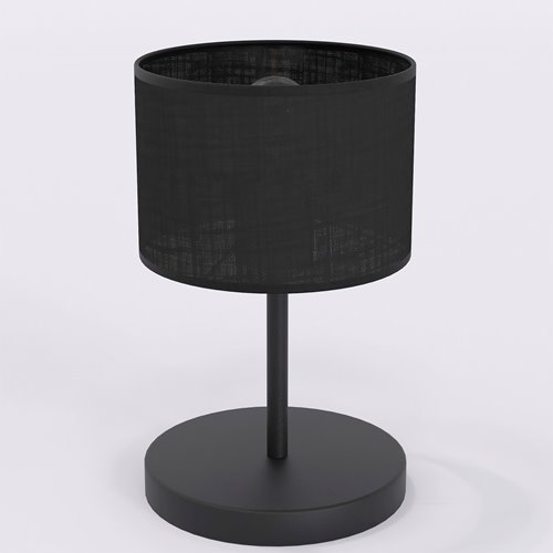 Lampka nocna ECO LN1 BLACK abażur, czarna, klasyczna