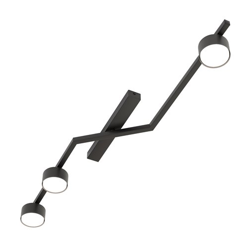 Lampa sufitowa SKAN 3 BLACK plafon, czarna, metal