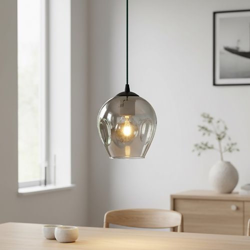 Lampa wisząca ISTAR 1 BL GRAFIT minimalistyczna klosz czarna
