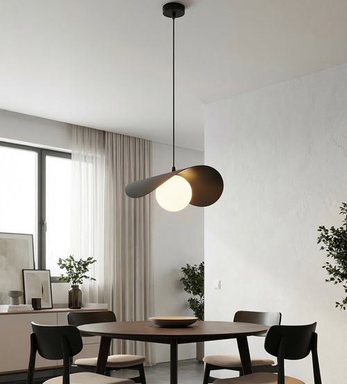 Lampa wisząca RITUAL 1M BLACK nowoczesna, czarna, metal