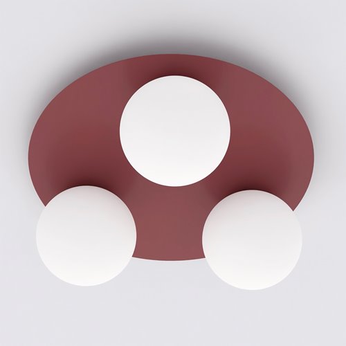 Lampa sufitowa SOLAR 3 BURGUNDY OPAL nowoczesna, burgundowa