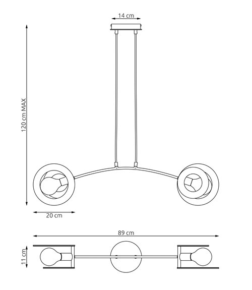 Lampa wisząca SKIVA 2 WH nowoczesna, biała, metal, drewno