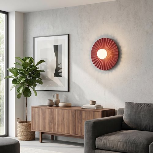 Kinkiet UMBRA L K1 BURGUNDY OPAL nowoczesny, metal, fala