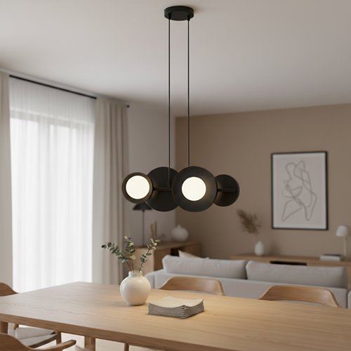Lampa wisząca MODEL 4 BLACK loft, czarna, metal