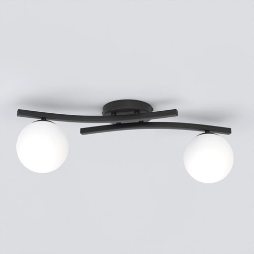 Lampa sufitowa OPUS 2 BL OPAL, plafon, klosz, biały, czarny