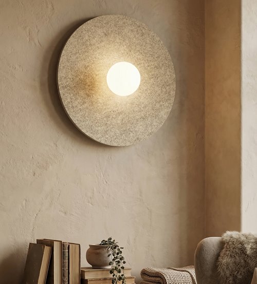 Kinkiet CALMA L K1 BEIGE nowoczesny, klosz, filc, beżowy